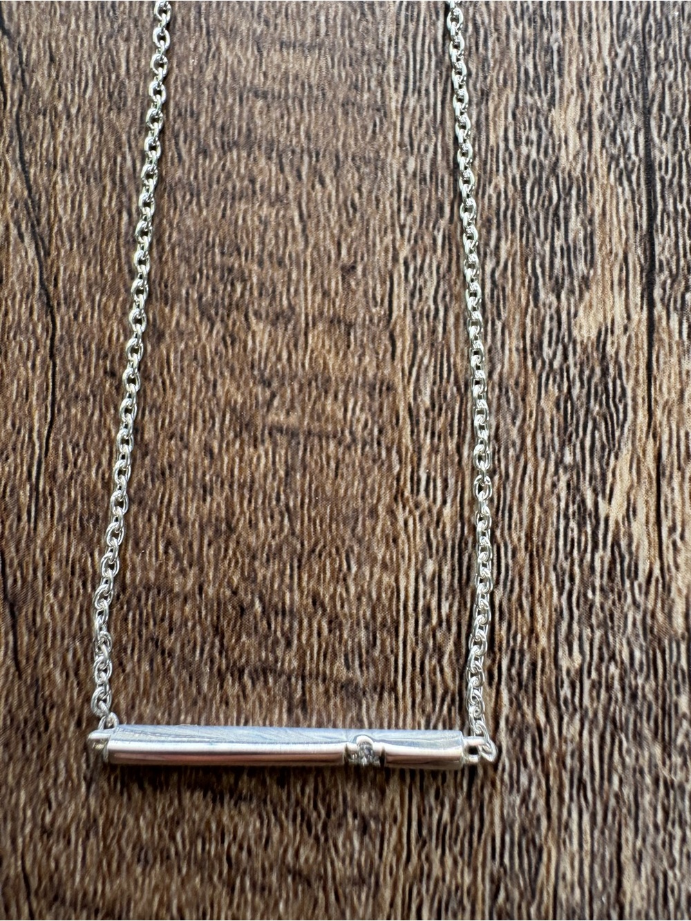 Silver Horizontal Bar Necklace - Elegant Minimalist Pendant